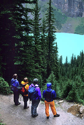 Wall Art - Photograph - Small Group At View Point At Lake by Heath Korvola