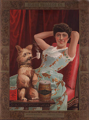 Wall Art - Photograph - Smoking Dog In Advertisement For Globe by Everett