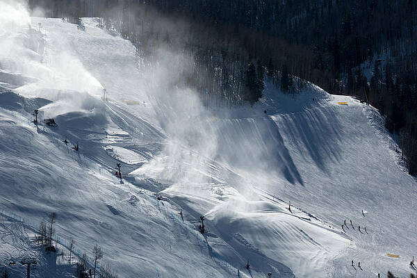Wall Art - Photograph - Snow Cannon Use At A Ski Resort by Science Photo Library