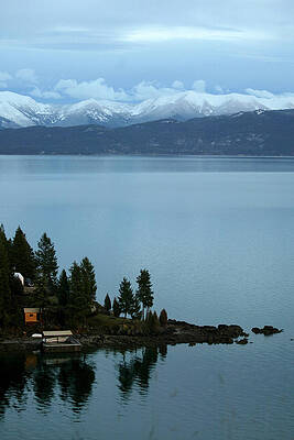 Wall Art - Photograph - Snow Capped Peaks With Flathead Lake by Craig Moore