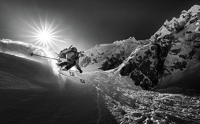 Wall Art - Photograph - Snow Splash Over The Edge by Sandi Bertoncelj