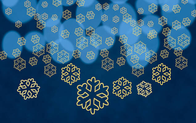 Wall Art - Digital Art - Snowflake shapes against tree lights by Steven Heap