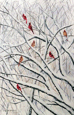 Snowy Cardinal Tree by Janet Greer Sammons Snowy Cardinal Tree by Janet Greer Sammons