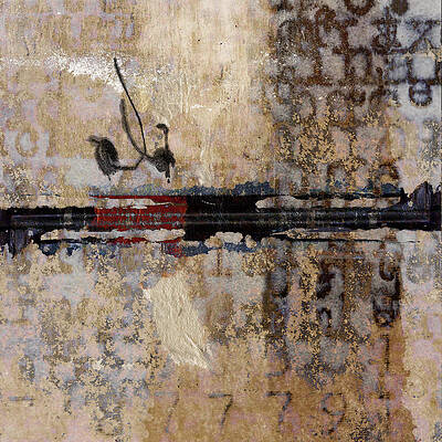 Wall Art - Mixed Media - So Linear Square by Carol Leigh