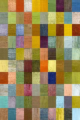 Wall Art - Painting - Soft Palette Rustic Wood Series With Stripes 2x3 by Michelle Calkins