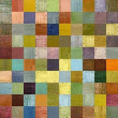 Wall Art - Painting - Soft Palette Rustic Wood Series With Stripes l by Michelle Calkins