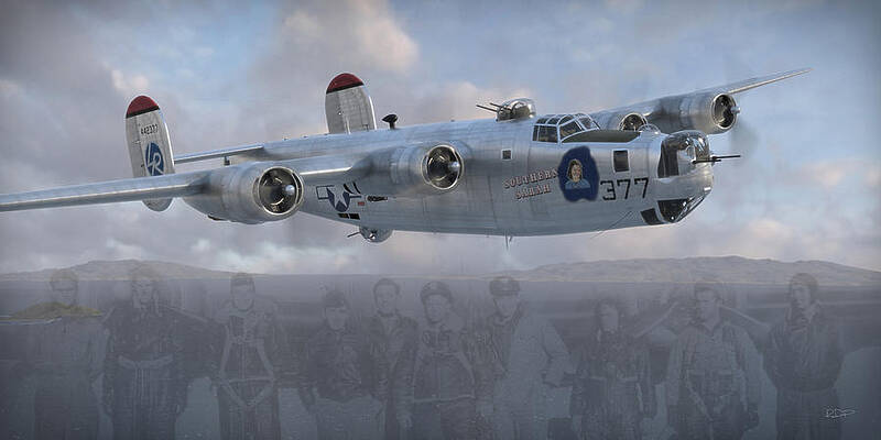 Wall Art - Digital Art - B-24 Southern Sarah by Robert D Perry
