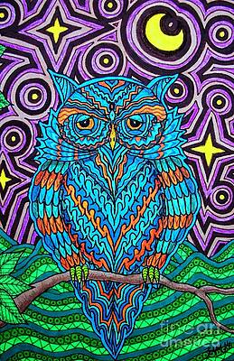Wall Art - Drawing - Mr. Owl  by Baruska A Michalcikova