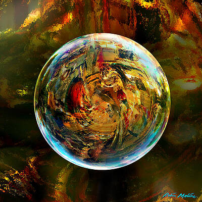 Wall Art - Digital Art - Sphere of Refractions by Robin Moline