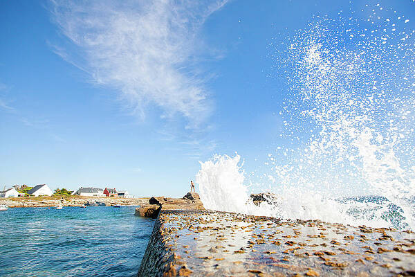 Wall Art - Photograph - Splashing Water In The Ocean Of Ile De by Christophe Launay