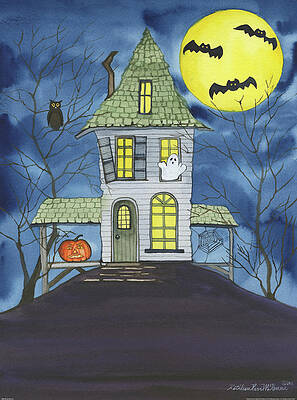Wall Art - Painting - Spooky Halloween by Kathleen Parr Mckenna