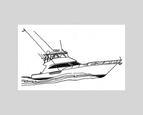 Wall Art - Drawing - Sport Fishing Yacht by Jack Pumphrey