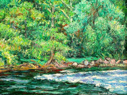 Wall Art - Painting - Spring Rapids on the New River by Kendall Kessler