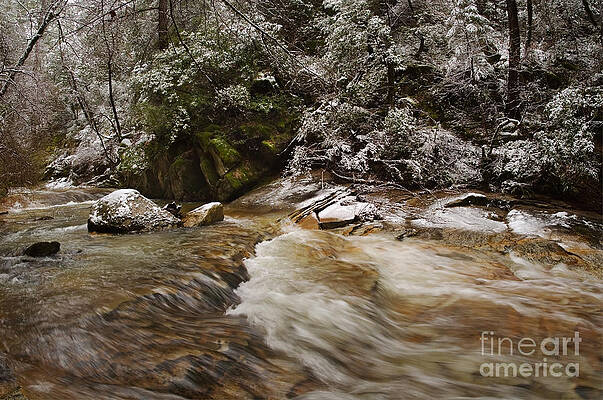 Wall Art - Photograph - Spring Snowfall On Berry Creek, Sierras by Ron Sanford