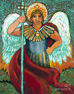 Wall Art - Painting - St. Michael the Archangel by Jen Norton