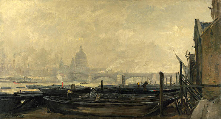 St Paul's from the Surrey Side Print by Charles-Francois Daubigny