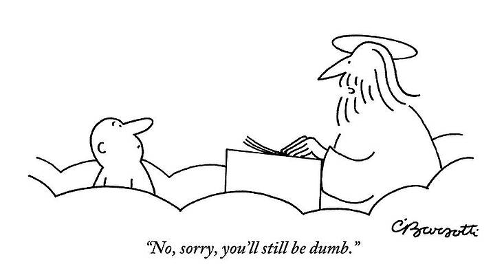 Wall Art - Drawing - St. Peter Talks To A Man At The Pearly Gates by Charles Barsotti