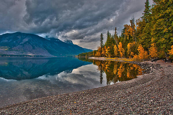 Wall Art - Photograph - Stanton Mountain with Mount Vaught and McPartland reflected in Lake Mcdonald by Brenda Jacobs
