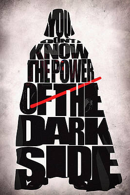 Wall Art - Digital Art - Star Wars Inspired Darth Vader Artwork by Inspirowl Design