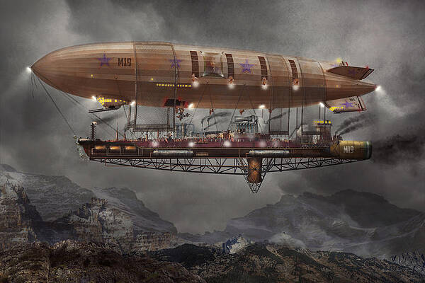 Steampunk - Blimp - Airship Maximus by Mike Savad Steampunk - Blimp - Airship Maximus by Mike Savad