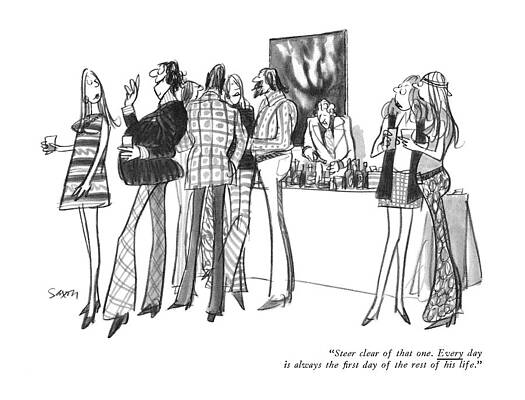 Wall Art - Drawing - Steer Clear Of That One.  Every Day by Charles Saxon