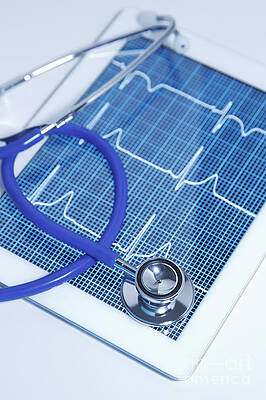 Wall Art - Photograph - Stethoscope With Ecg In Background by GIPhotoStock