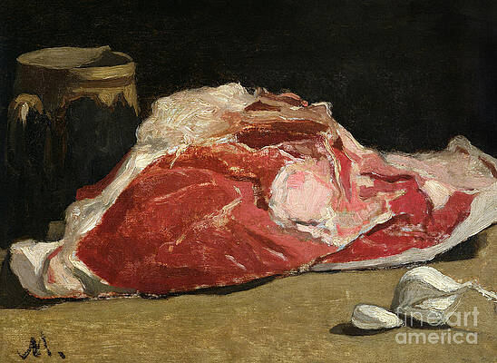 Wall Art - Painting - Still Life the Joint of Meat by Claude Monet