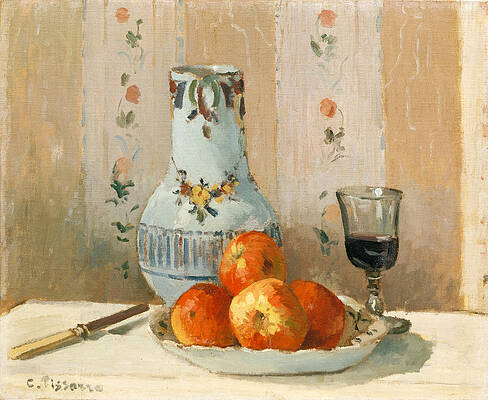 Still Life With Apples And Pitcher Print by Camille Pissarro