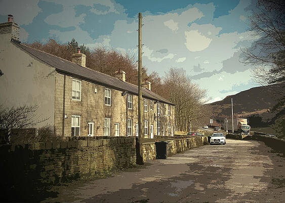 Wall Art - Drawing - Stone Row In Crowden, The Youth Hostel That Was Situated by Litz Collection