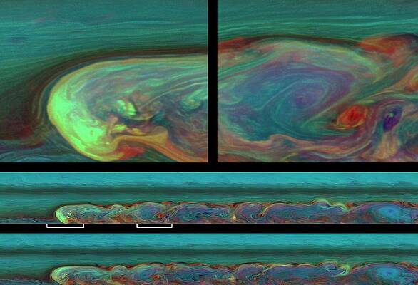 Wall Art - Photograph - Storm On Saturn by Science Photo Library