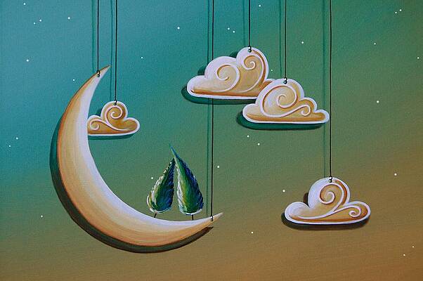 Wall Art - Painting - Stranded In The Evening Sky by Cindy Thornton