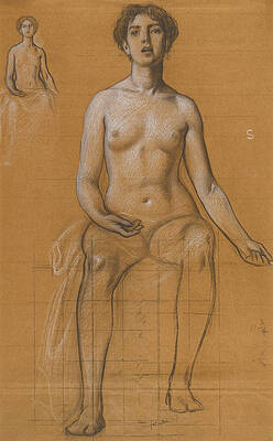 Wall Art - Drawing - Studies for the Singing Priestess in Song by Herbert James Draper