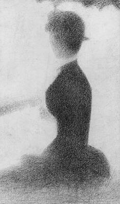 Wall Art - Drawing - Study for Sunday Afternoon on the Island of La Grande Jatte by Georges Pierre Seurat
