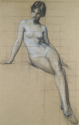 Wall Art - Drawing - Study for the Kelpie by Herbert James Draper
