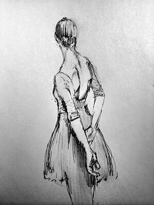 Wall Art - Drawing - Study of a Dancer by H James Hoff