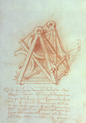 Wall Art - Drawing - Study Of The Wooden Framework With Casting Mould For The Sforza Horse by Leonardo da Vinci