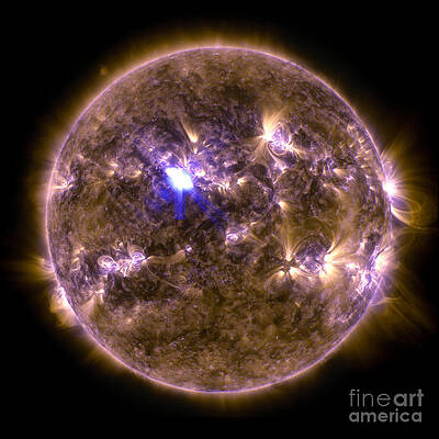 Wall Art - Photograph - Sun Emits M6.5 Class Solar Flare, 2013 by Science Source