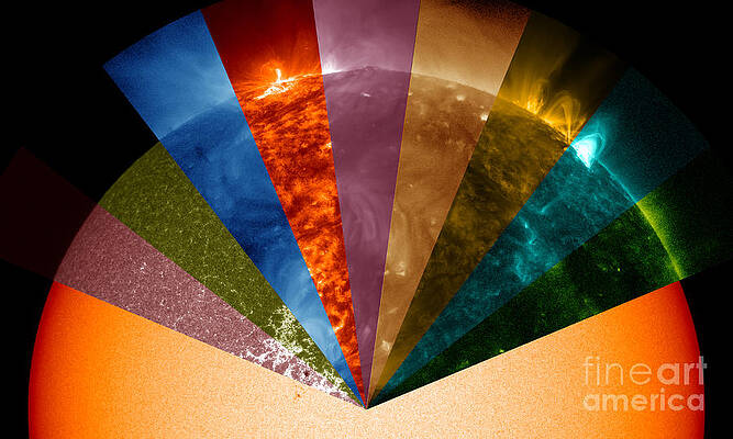 Wall Art - Photograph - Sun Seen In Different Wavelengths by Science Source