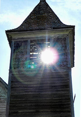 Wall Art - Photograph - Sun through the steeple-by Cathy Anderson by Cathy Anderson