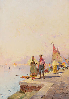 Sunny day in Venice Print by Franz Richard Unterberger