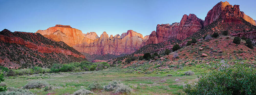 Wall Art - Photograph - Sunrise at Tower of the Virgins - Panoramic View by Gregory Ballos