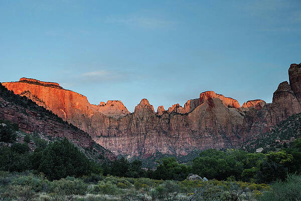 Wall Art - Photograph - Sunrise On The Red Cliffs Of Zion by Rhyman007