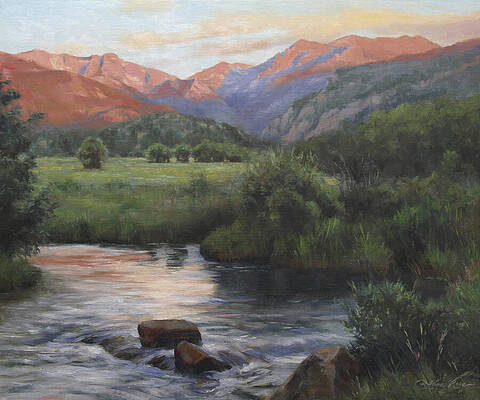 Wall Art - Painting - Sunrise Rocky Mountain National Park by Anna Rose Bain