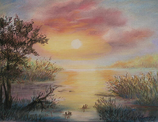 Sunset by the Lake by Katalin Luczay Sunset by the Lake by Katalin Luczay