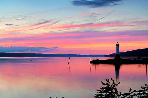 Sunset On Cayuga Lake Ithaca New York by Paul Ge Sunset On Cayuga Lake Ithaca New York by Paul Ge