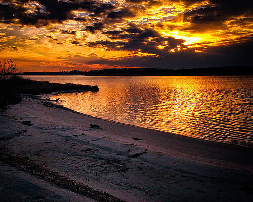 Sunset Over Little Assawoman Bay by Bill Swartwout Sunset Over Little Assawoman Bay by Bill Swartwout