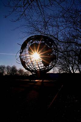 Sunset Through The Unisphere by Karen Silvestri Sunset Through The Unisphere by Karen Silvestri