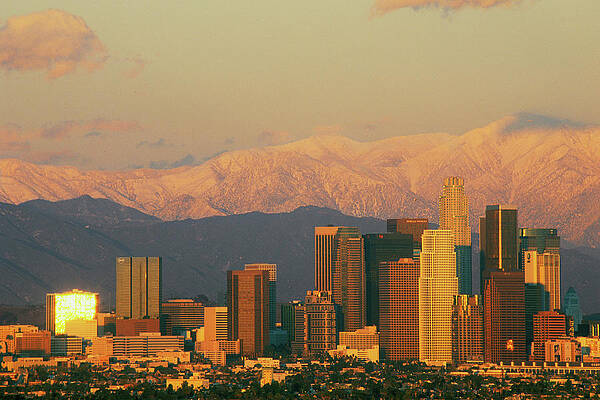Wall Art - Photograph - Sunset View Of Mount Baldy And Los by Panoramic Images