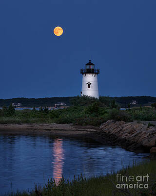 Wall Art - Photograph - Super Moon Over Edgartown Lighthouse by Mark Miller
