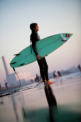 Wall Art - Photograph - Surfer Looking Out To The Waves In San by Jay Reilly